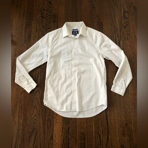 Joseph Abboud Men’s M 100% Cotton White/Gray Slim Fit Button-Down Collared Shirt